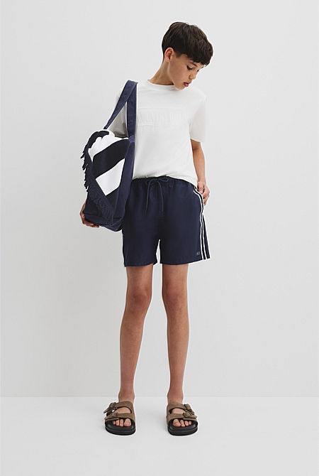 Teen Recycled Polyester Stripe Detail Board Short