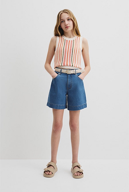 Australian Cotton Stripe Knit Top