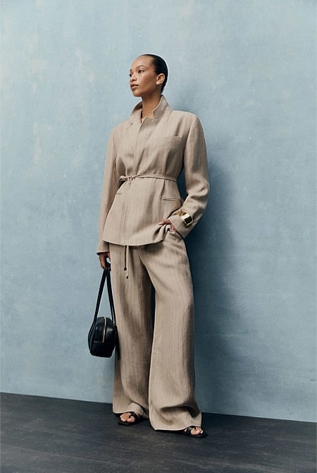 Gathered Stripe Pant