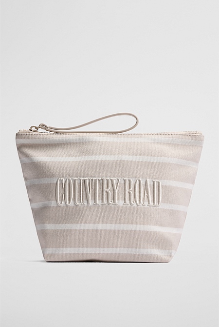 Australian Cotton Embroidered Heritage Tri Cosmetic Case