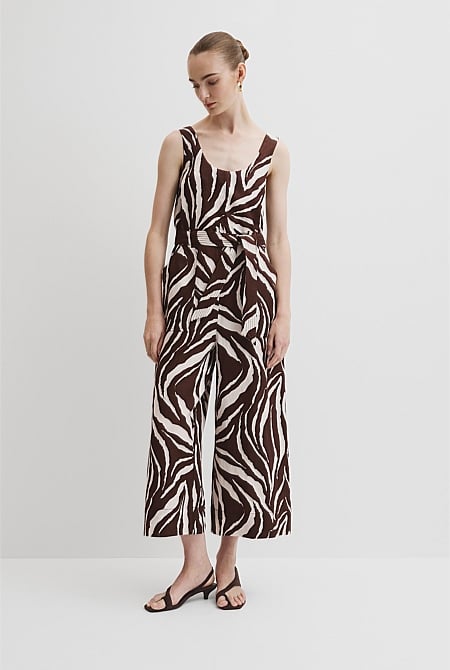 Linen Printed Jumpsuit