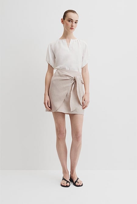 Organically Grown Linen Puff Sleeve Top