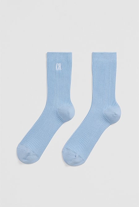 Australian Cotton Blend CR Ribbed Three Quarter Crew Sock
