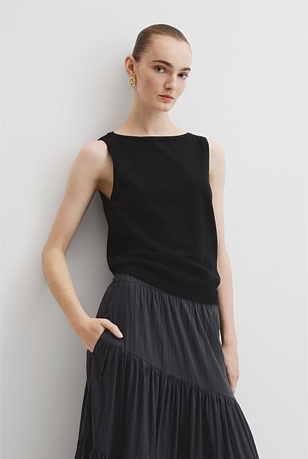 Organically Grown Cotton Linen Tank