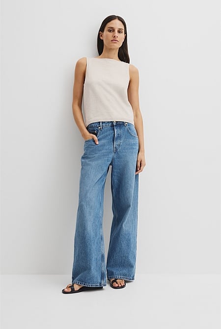 Organically Grown Cotton Linen Tank