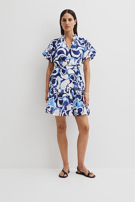 Print Tiered Mini Dress