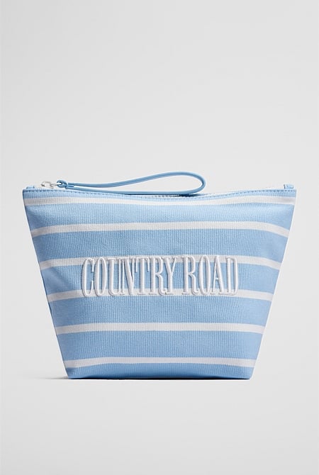 Australian Cotton Embroidered Heritage Tri Cosmetic Case