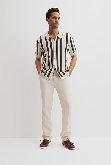 Organically Grown Cotton Stripe Knit Shirt