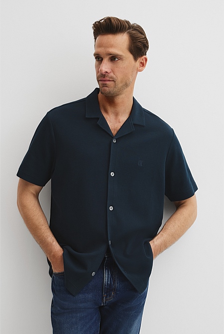 Australian Cotton Textured Short Sleeve Shirt