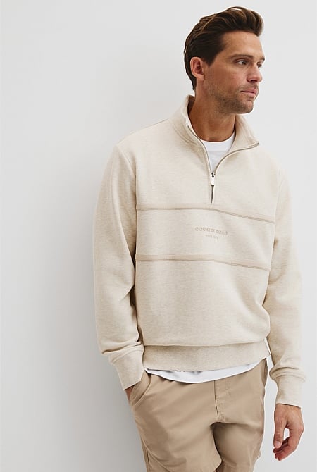 Australian Cotton Modern Logo Half Zip Sweat