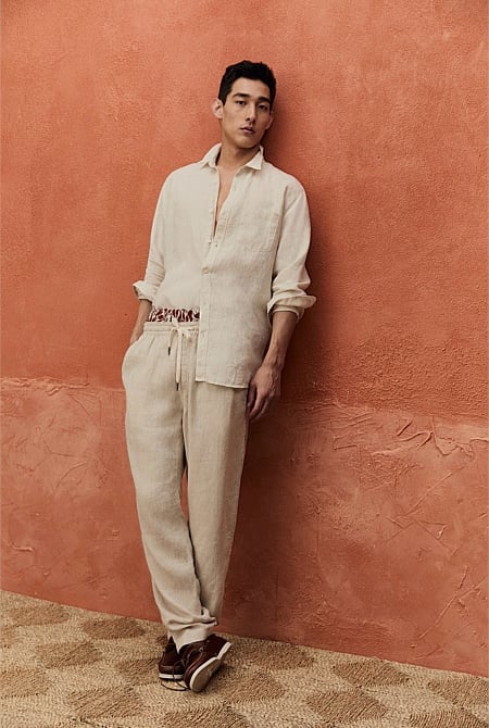 Organically Grown Relaxed Linen Drawcord Pant