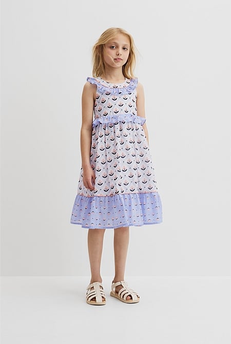 Frill Neck Midi Dress