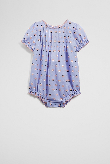 Pintuck Short Sleeve Romper
