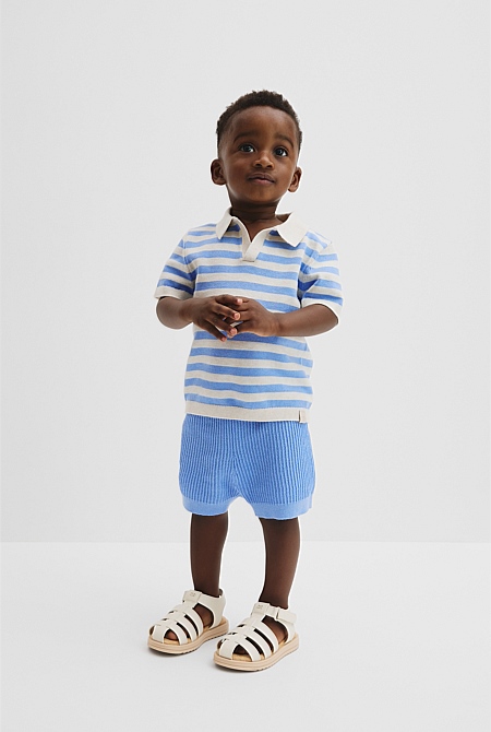 Organically Grown Cotton Stripe Knit Polo
