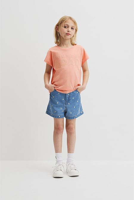 Organically Grown Cotton Sequin Logo T-Shirt