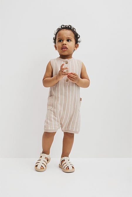 Knit Henley Romper