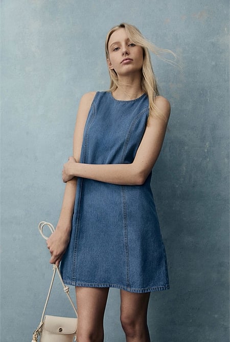Teen Denim Shift Mini Dress