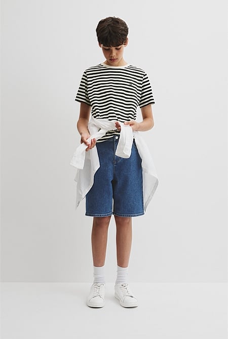 Teen Recycled Cotton Blend Stripe T-Shirt