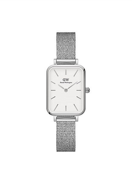 Quadro 20x26 Pressed Sterling Silver & White Watch