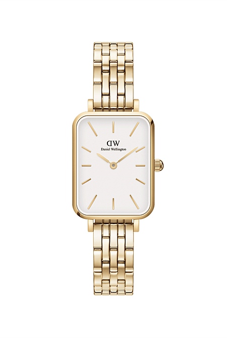 Quadro 20x26 5-link Gold & White Watch