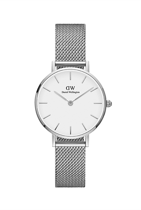 Petite 28 Sterling Silver & White Watch