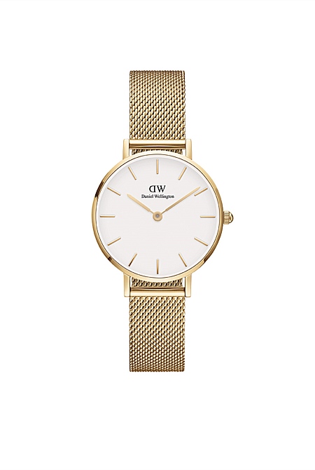 Petite 28 Evergold Gold White Watch