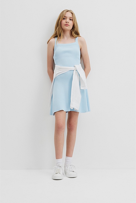 Teen Rib Knit Tank Dress
