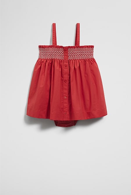 Shirred Romper Dress