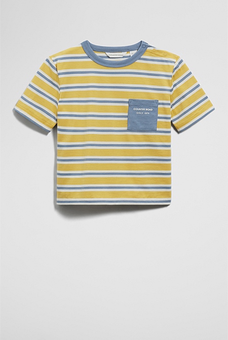 Organically Grown Cotton Stripe Pocket T-Shirt