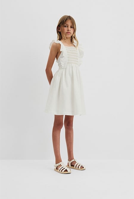 Smock Front Apron Dress