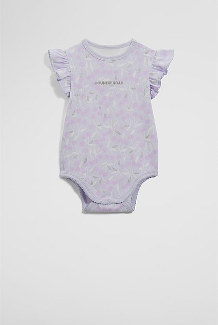 Frill Short Sleeve Cherry Bodysuit