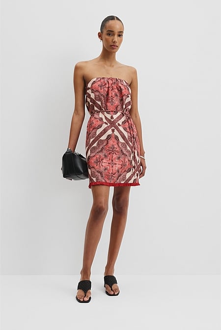 Organically Grown Linen Frayed Mini Dress