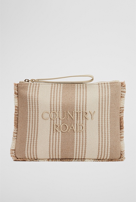 Stripe Fringe Pouch