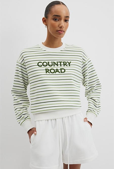 Australian Cotton Stripe CR Sweat