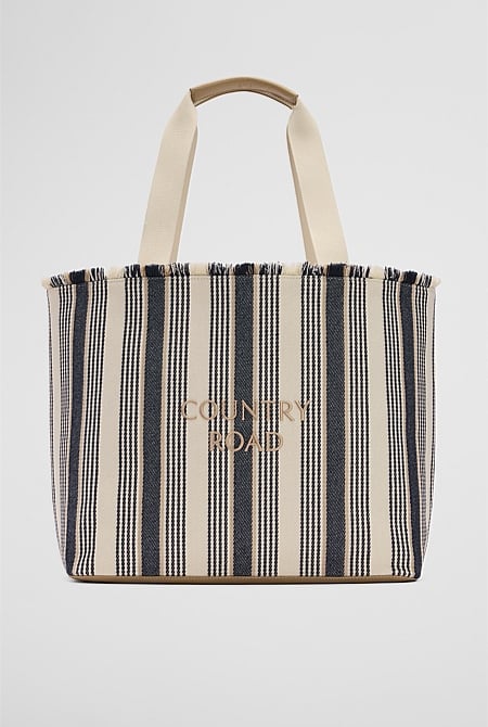 Stripe Fringe Tote