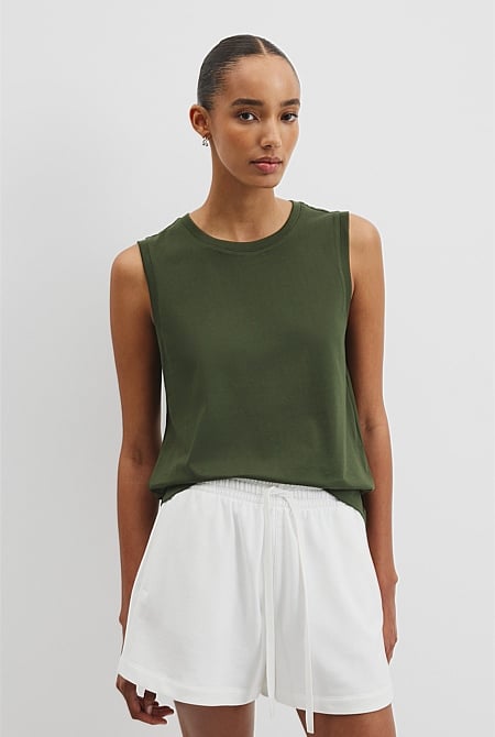 Australian Cotton Relaxed Crew Tank
