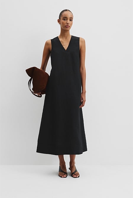 Organically Grown Linen Sleeveless V-Neck Linen Dress