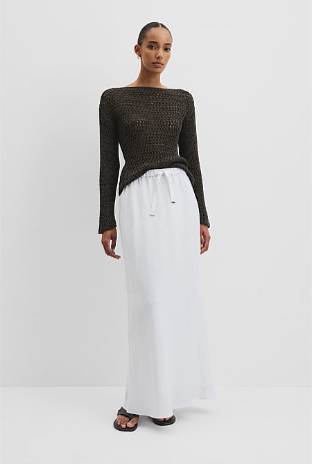 Organically Grown Linen Column Skirt