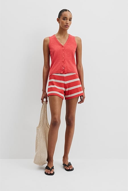 Organically Grown Cotton Linen Blend Vest