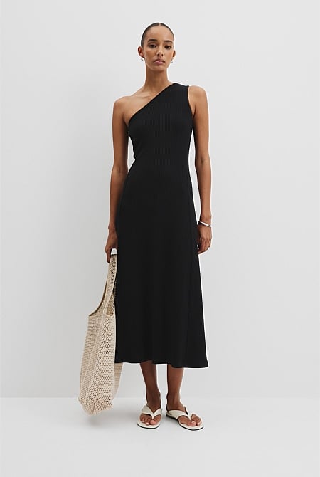 One Shoulder Rib Dress