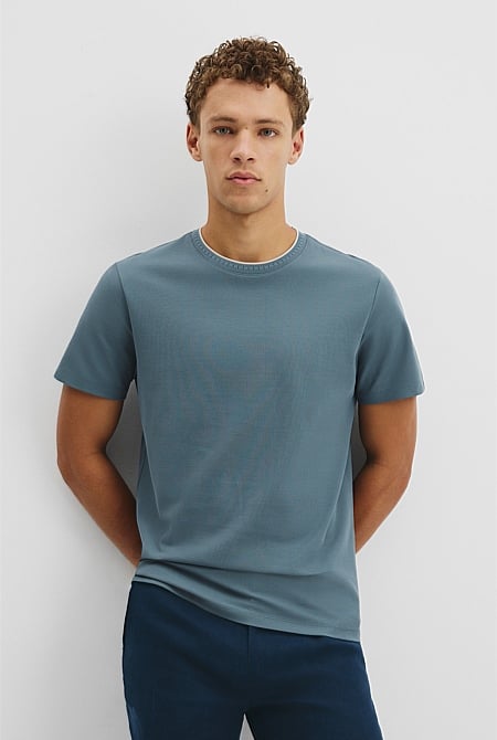 Tipped Mercerise Pique T-Shirt