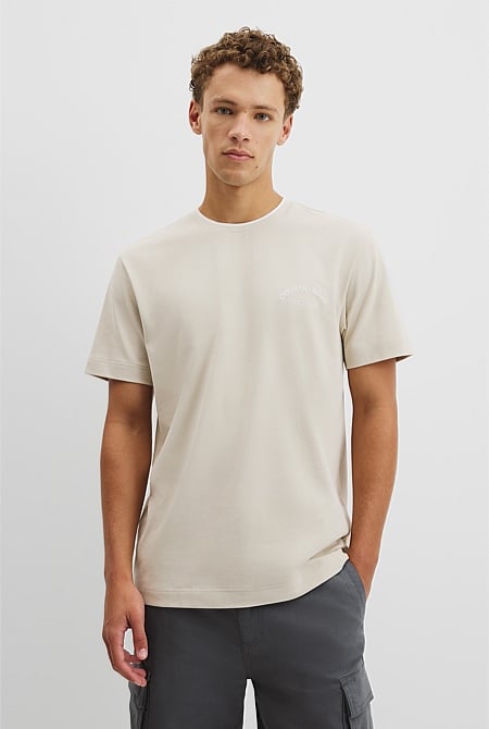 Australian Cotton CR Logo Contrast Neck Tee