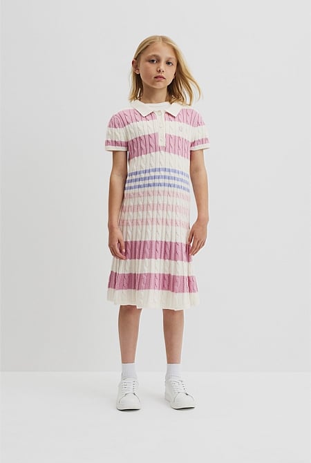 Stripe Polo Knit Dress