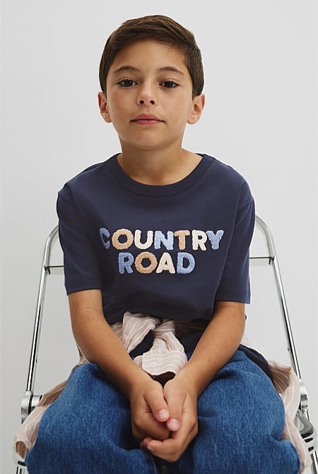 Organically Grown Cotton Boucle Logo T-Shirt