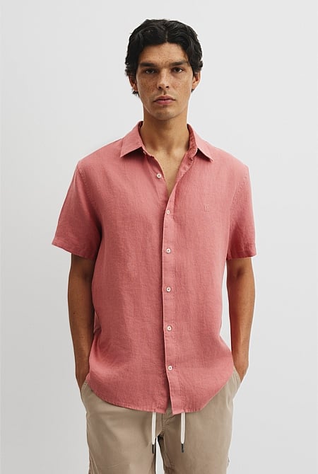 Organically Grown Linen Regular Fit Short Sleeve Shirt