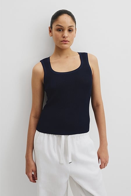 Waffle Crew Knit Tank