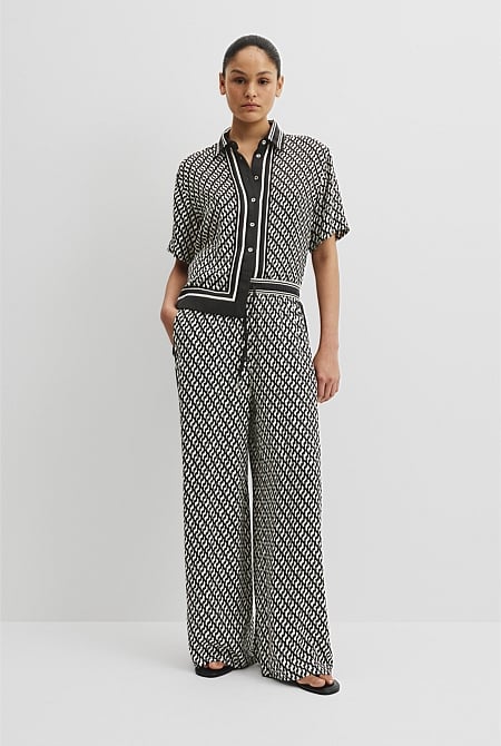 Print Pull On Cupro Pant