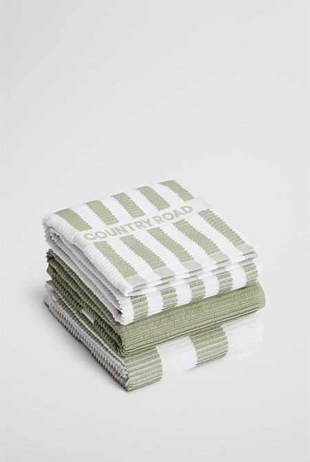 CR Stripe Australian Cotton Tea Towel Pack of 3
