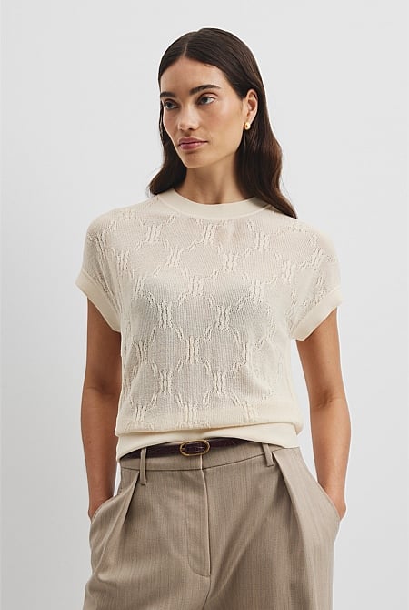 Lace Knit T-Shirt