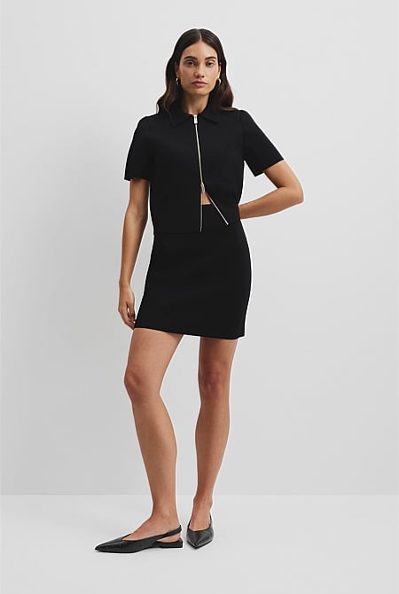Compact Knit Mini Skirt